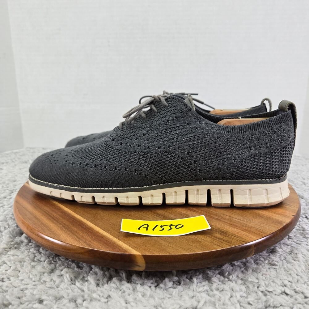 Cole Haan Mens 9.5M ZeroGrand Stitchlite Gray Knit Casual Oxford Dress Shoes
